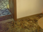 Old carpet still. Also need to finish linoleum in the entrance.