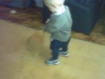 AJ sweeping up